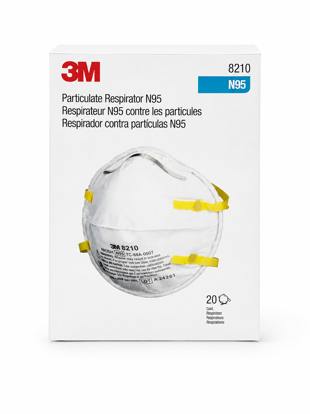 Masque N95 sans valve - 20/bte - 3M
