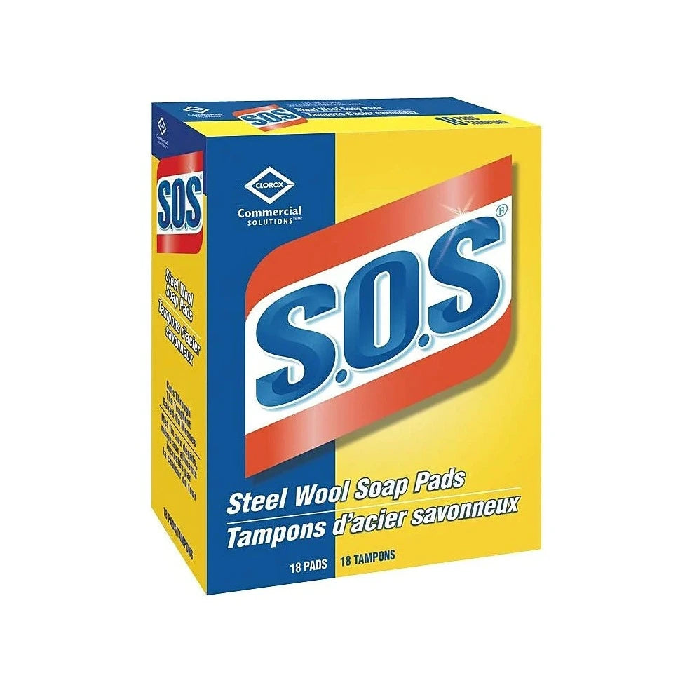 Tampons d'acier savonneux - 18/Bte - S.O.S