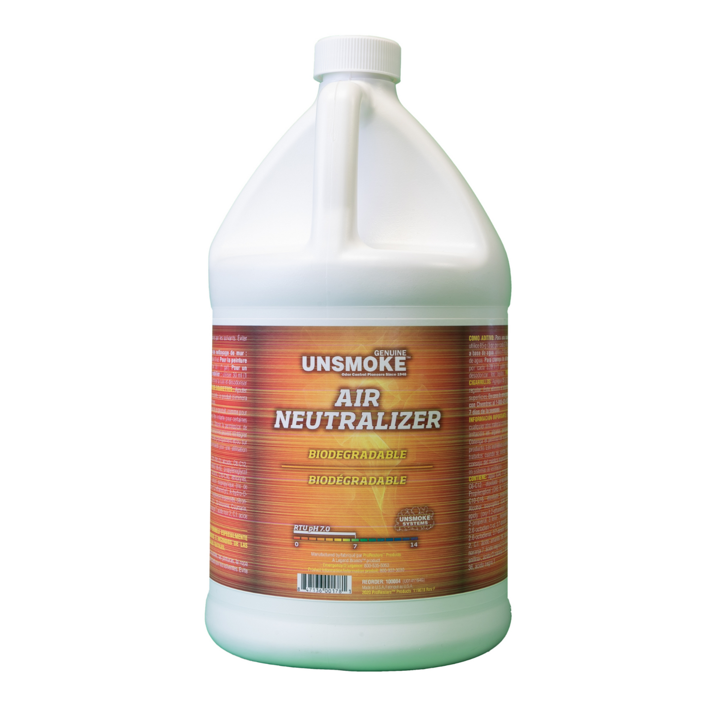 genuine unsmoke air neutralizer biodégradable ph 7.0