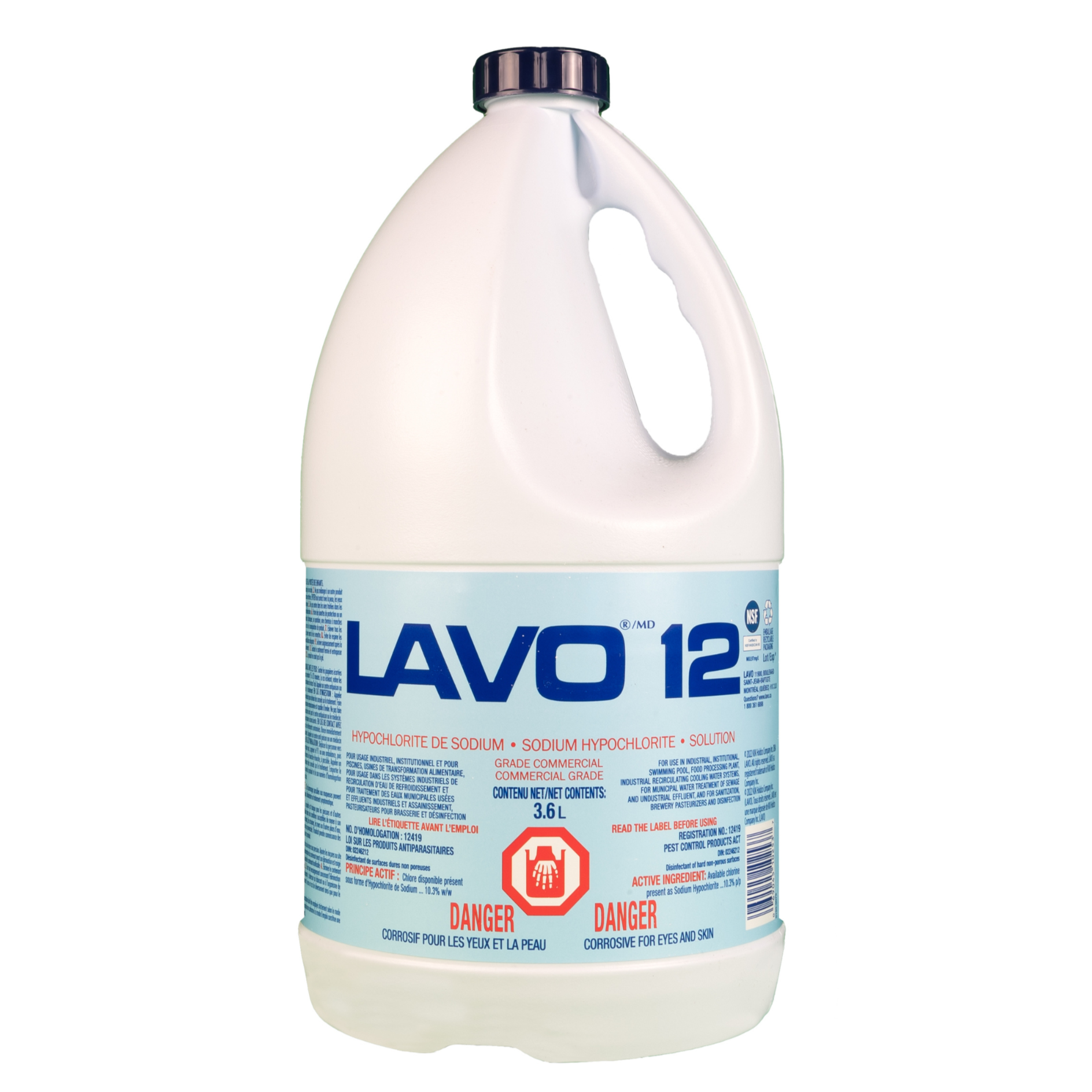 Eau de javel commercial Lavo 12