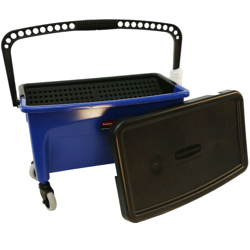 Seau avec grille essoreuse, avec couvercle, bleu - Rubbermaid