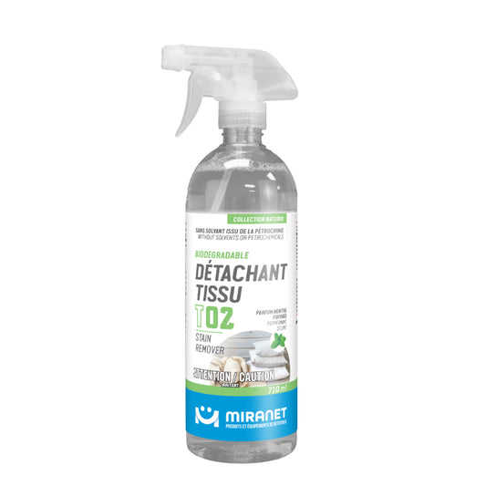 détachant à tissu parfum menthe poivrée t02 biodégradable 710ml miranet