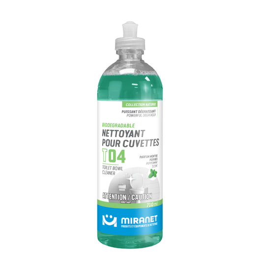 nettoyant cuvette t04 biodégradable puissant dégraissant parfum menthe poivrée 710ml
