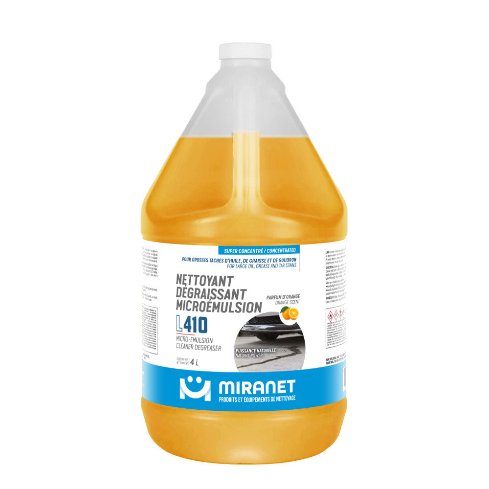 Nettoyant dégraissant microémulsion super concentré parfum orange 1L L410 Miranet