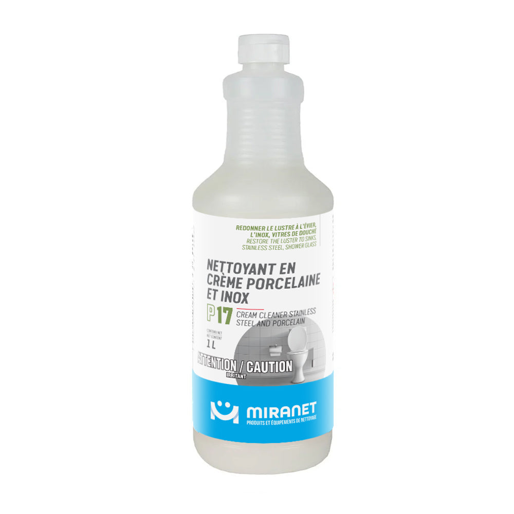 Miranet nettoyant en crème porcelaine inox douche calcaire P17  1L