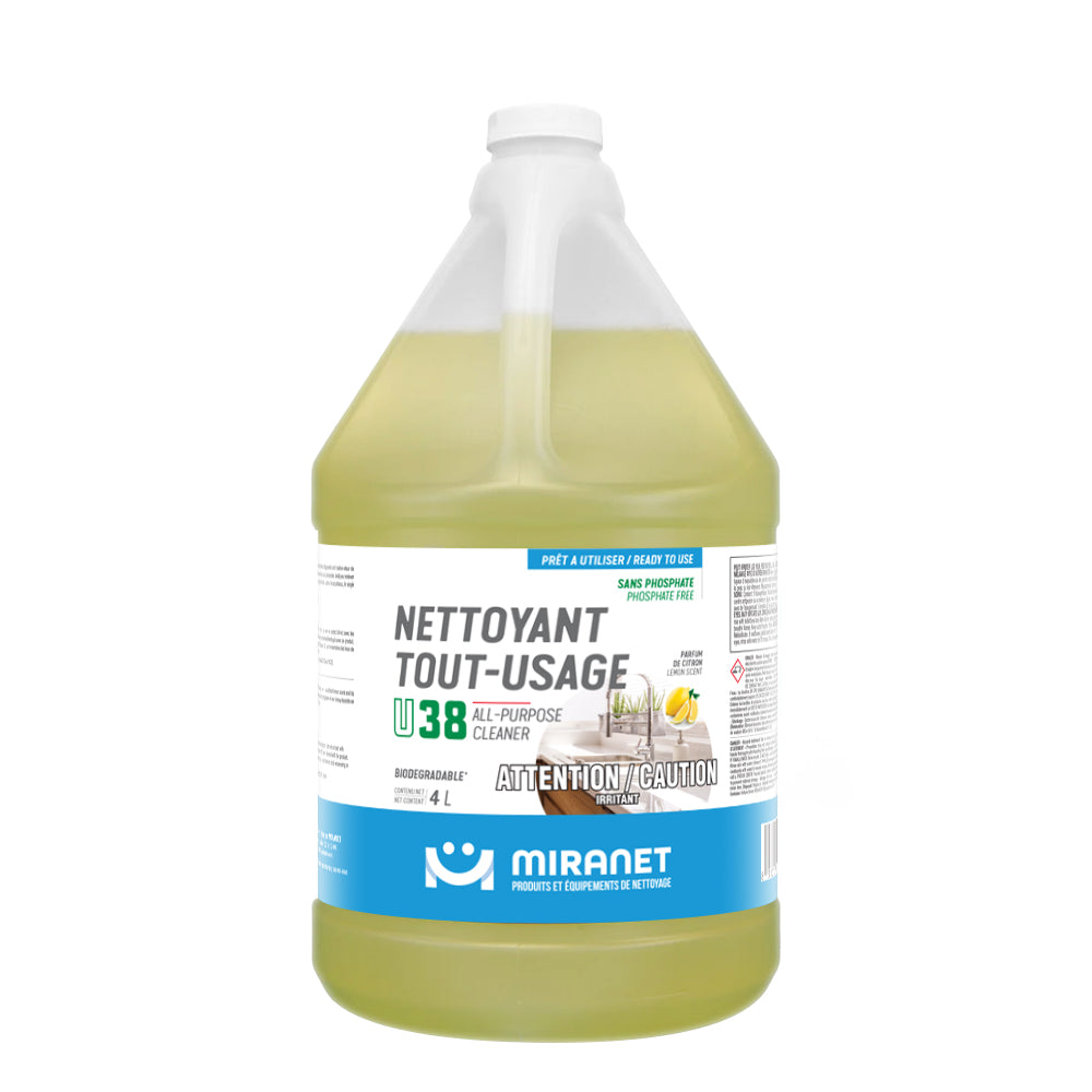 nettoyant tout-usage biodégradable u38 parfum citron 4L miranet
