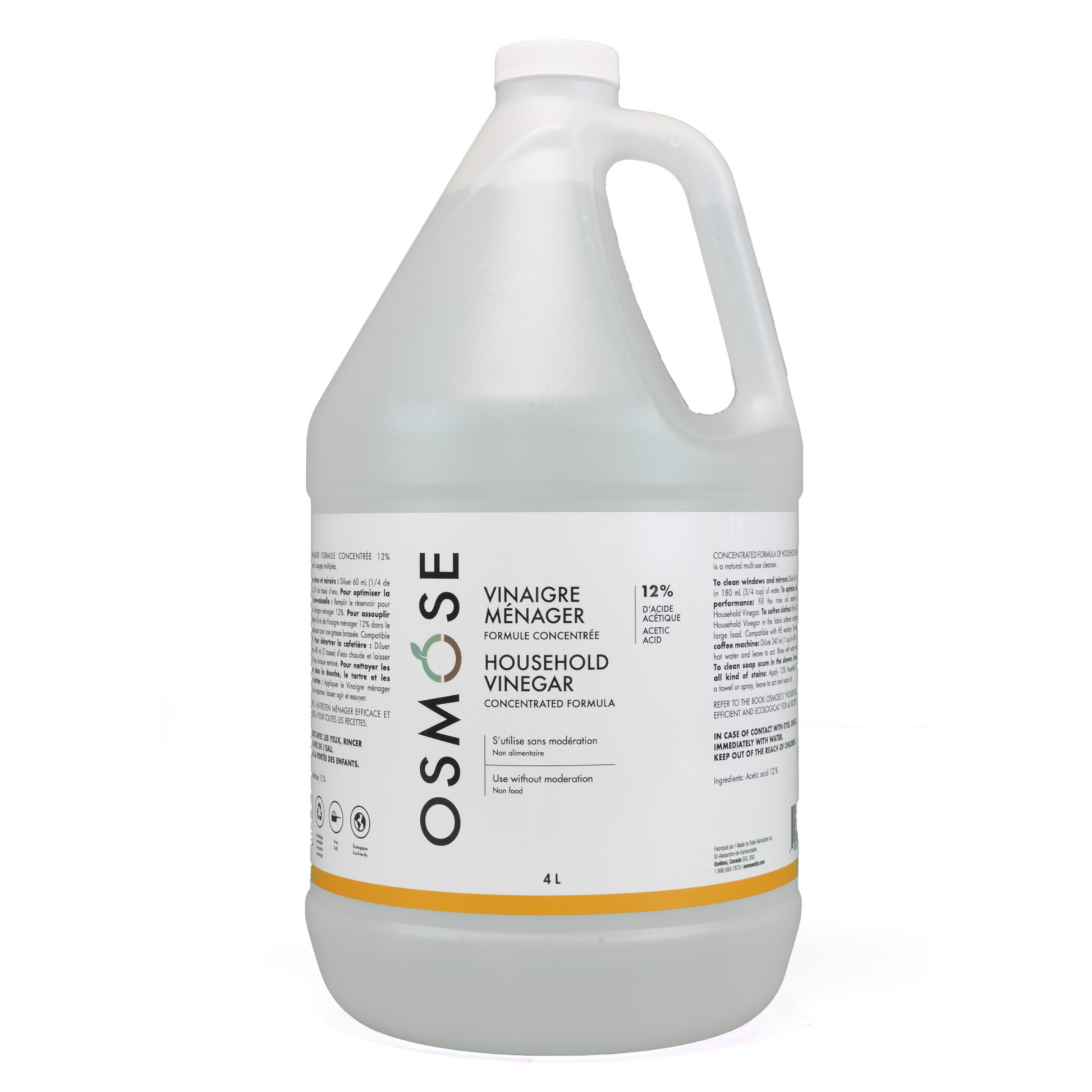vinaigre ménager formule concentré biodégradable 12% 4L osmose