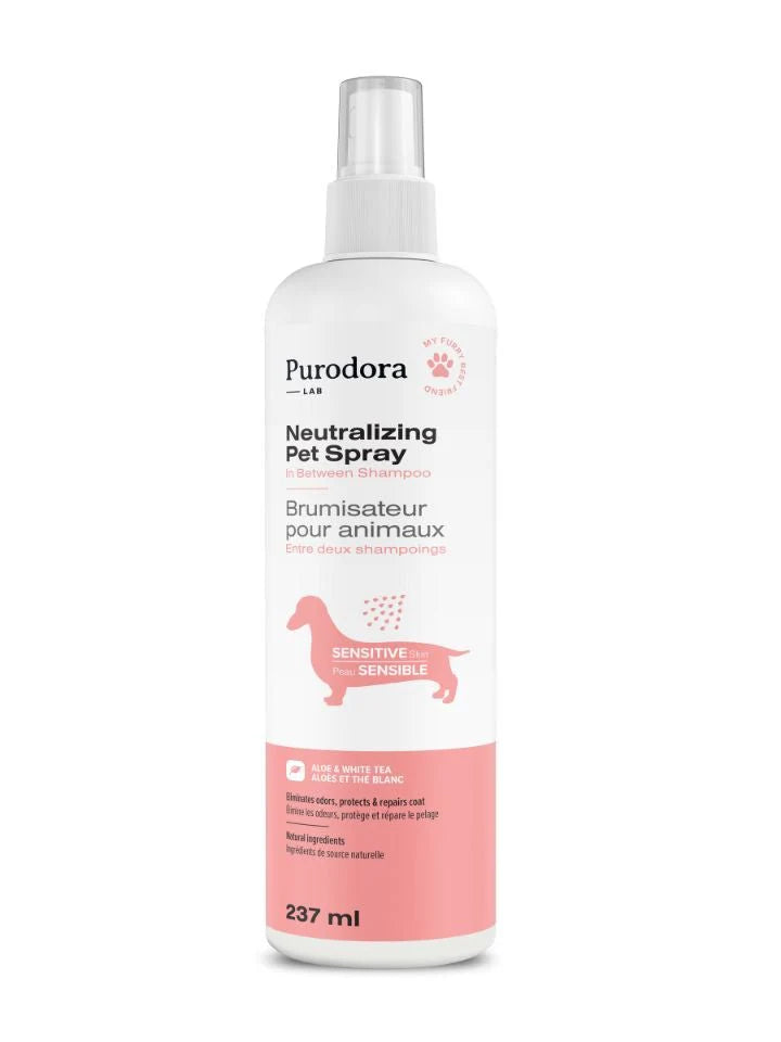Brumisateur peaux sensible animaux entre deux shampoings 237ml purodora