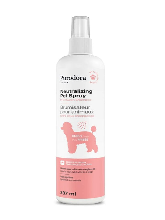 Brumisateur animaux entre deux shampoings poils frisés 237ml purodora