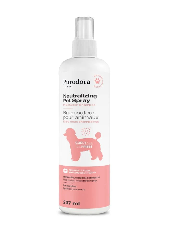 Brumisateur animaux entre deux shampoings poils frisés 237ml purodora
