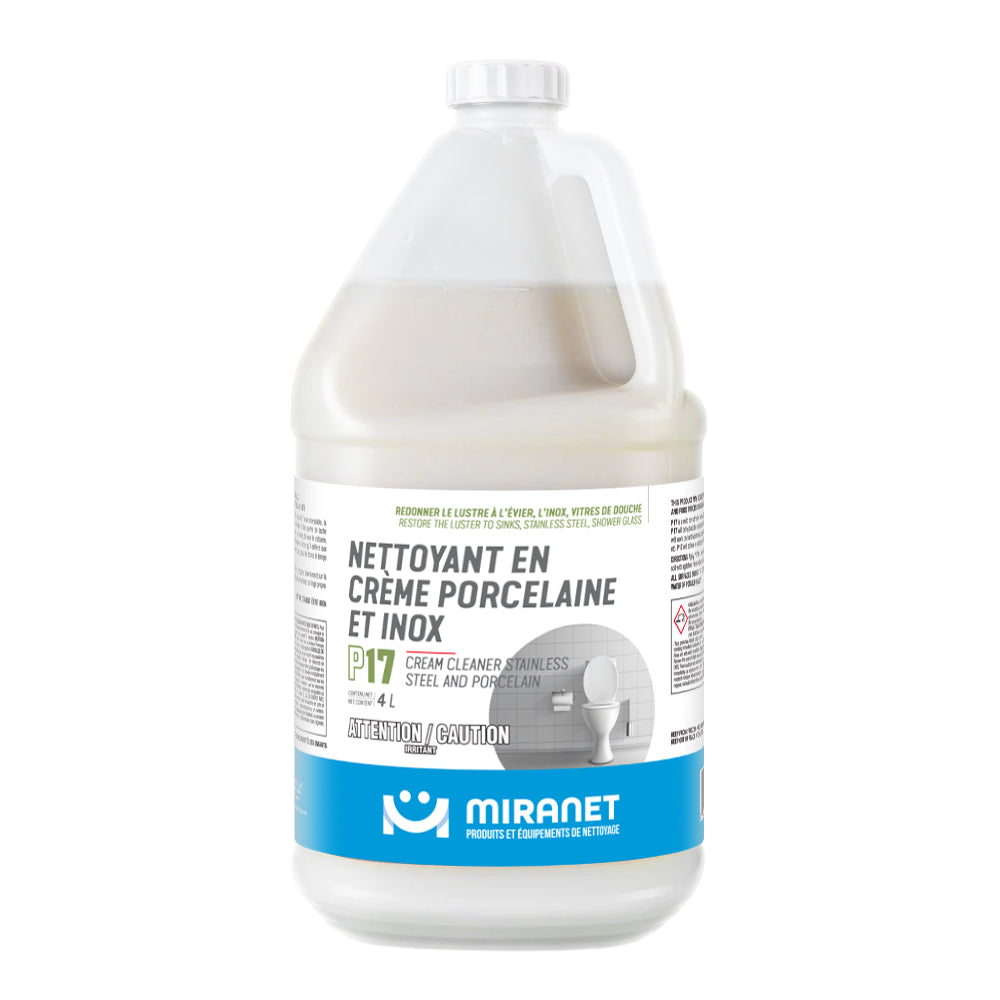 Miranet nettoyant en crème porcelaine inox vitre douche calcaire P17 4L