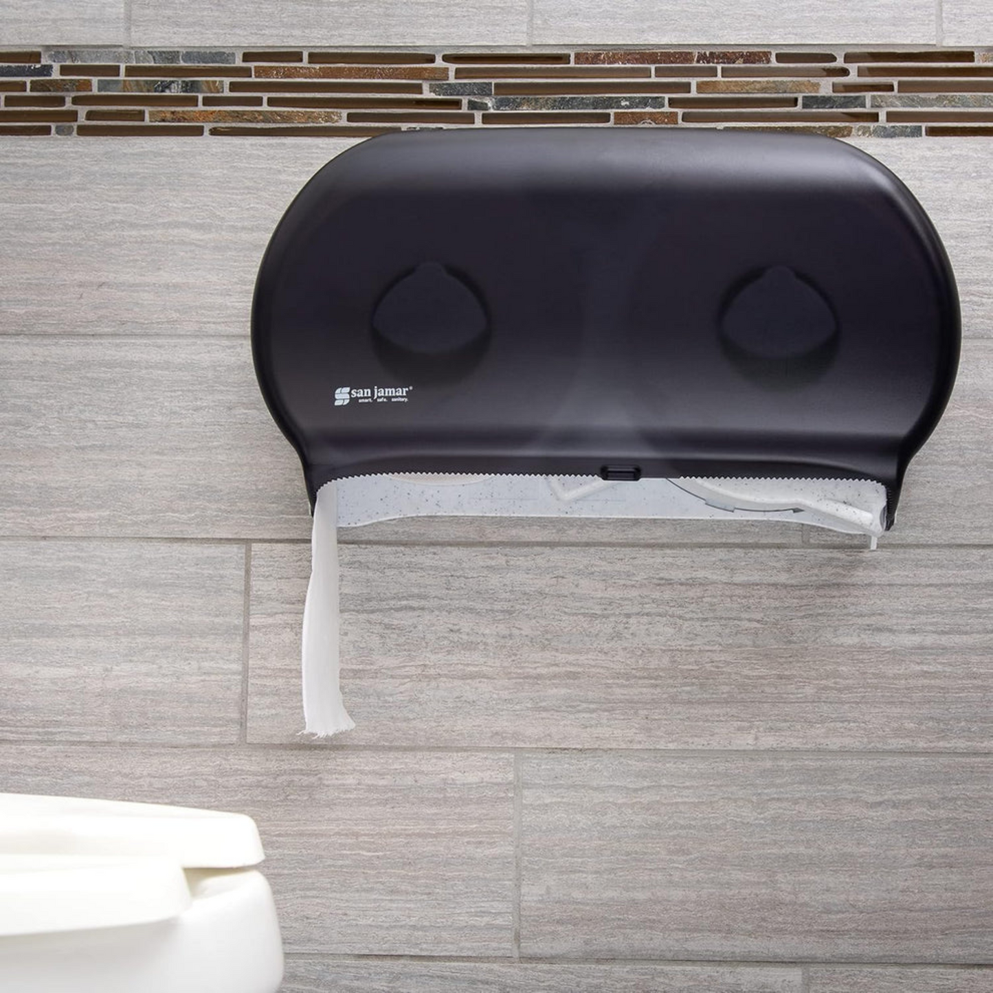 San jamar distributeur papier hygiénique toilette double jumbo