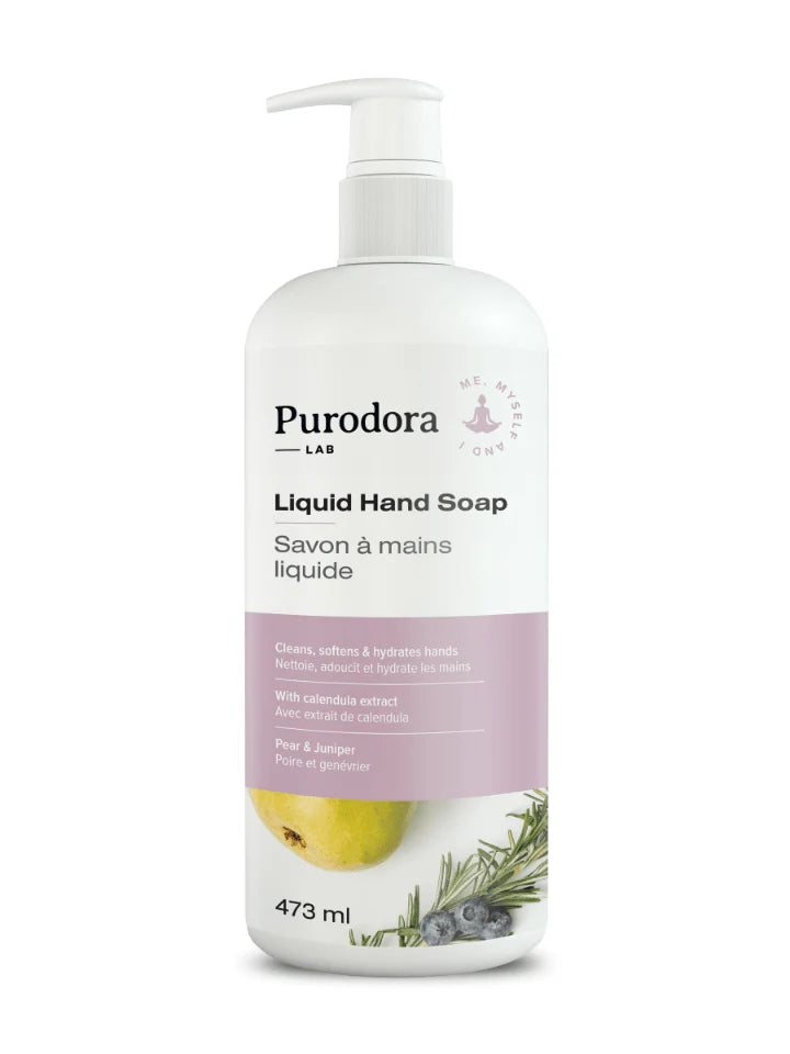 Purodora savon mains poire genevrier 473ml compagnie québécoise