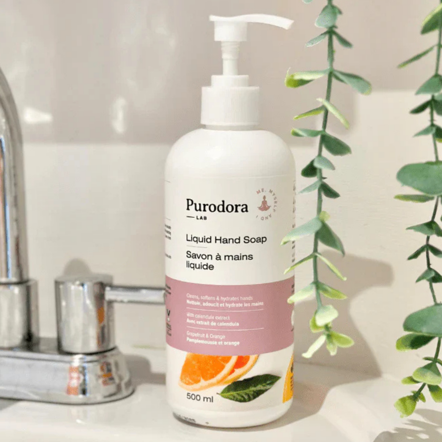Purodora savon mains pamplemousse orange 473ml compagnie québécoise