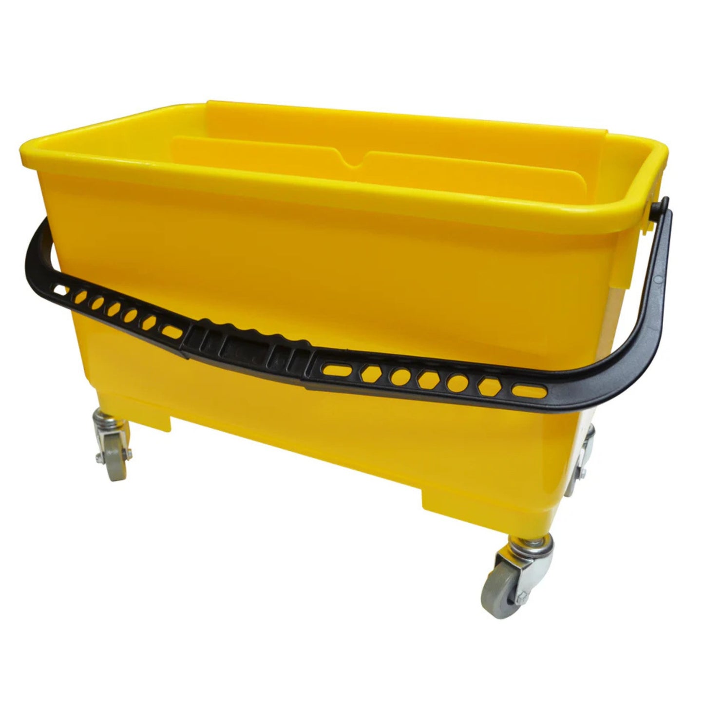 Seau lavage vitre plastique robuste 18po roues tamis suspendu poignée