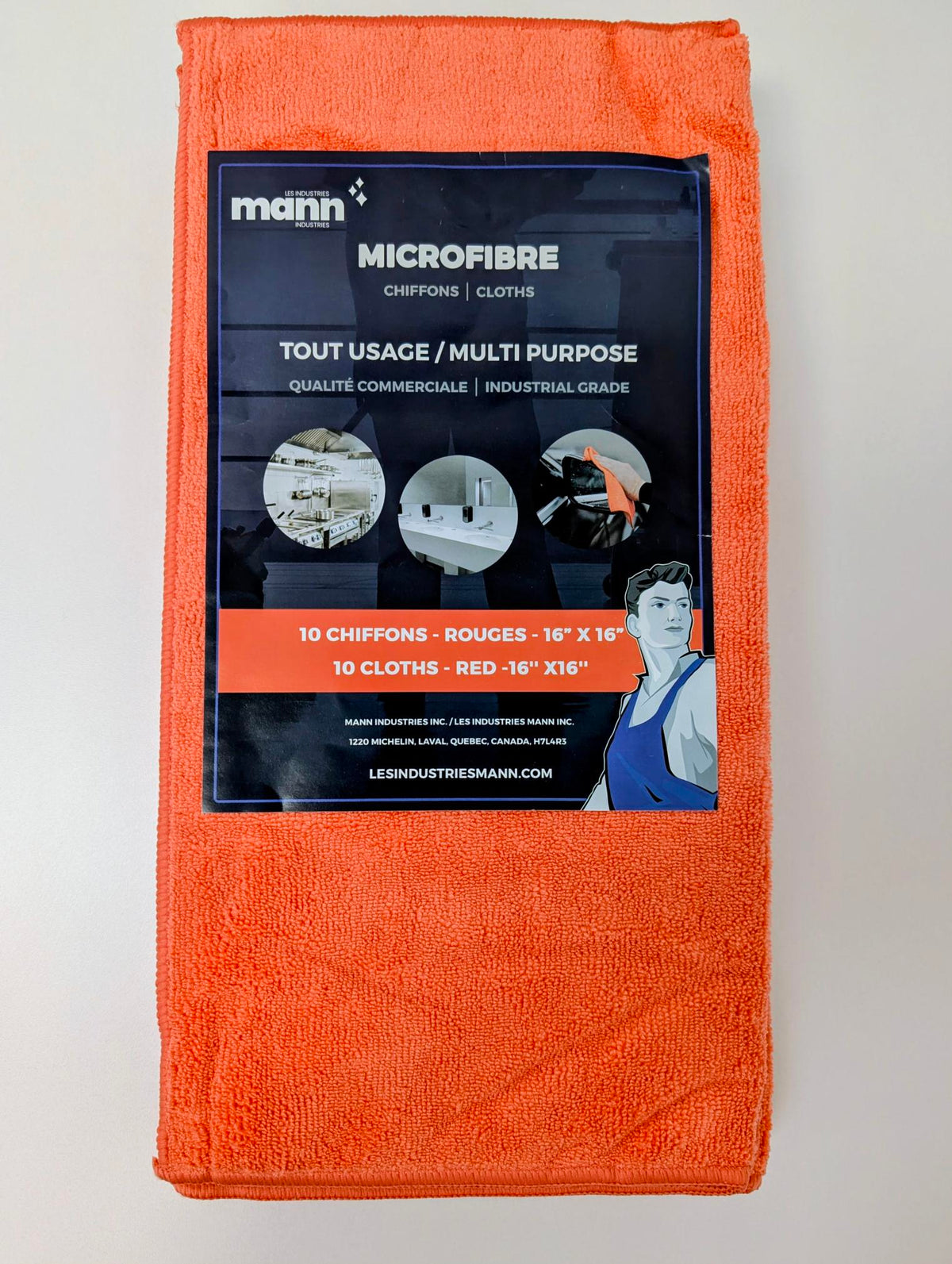 Microfiber Cloths 16" x 16" Red 10-Pack