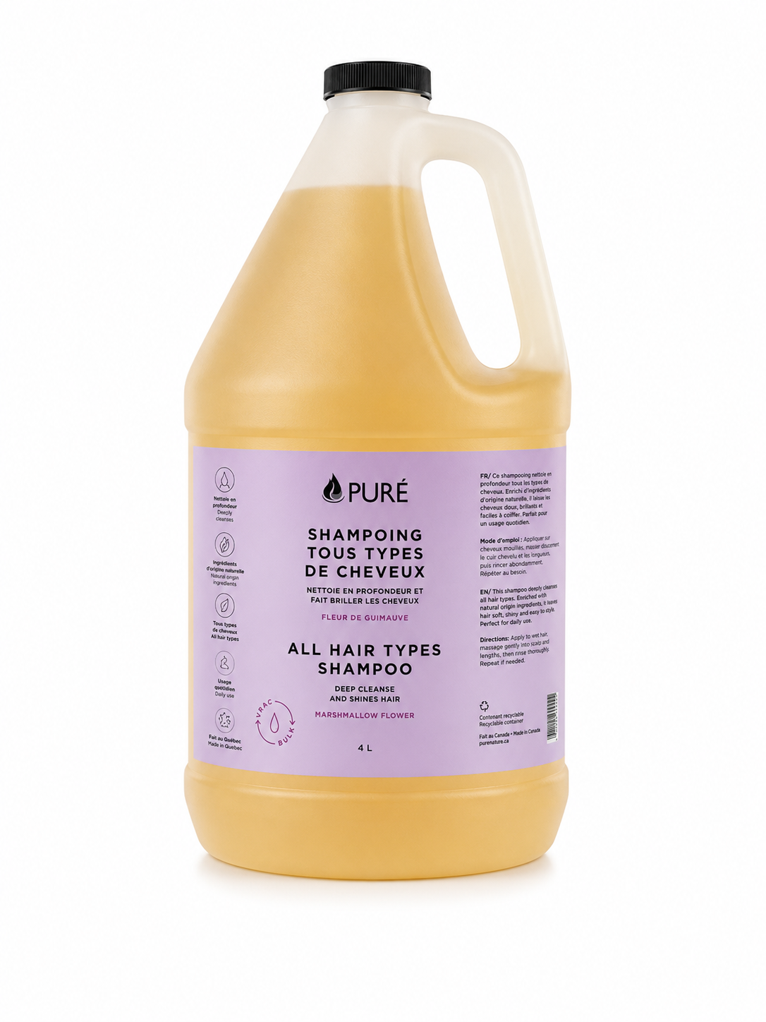 Shampoing tous les types de cheveux - Fleur de guimauve (2 formats) - Pure