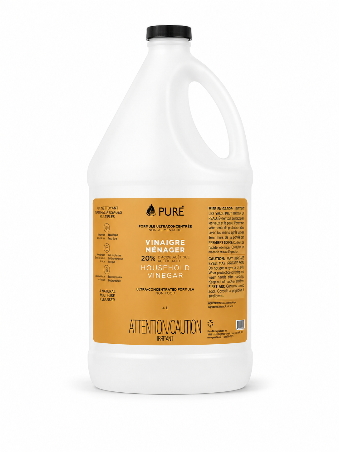 Vinaigre ménager 20% (4L)- Pure