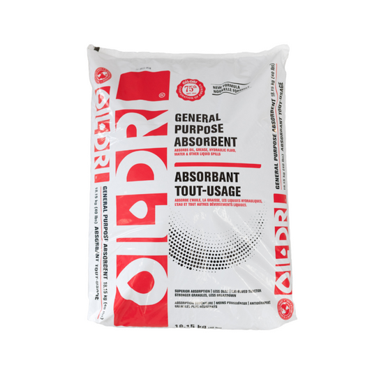 aborbant tout-usage graisse huile eau 18.15kg oil-dri miranet
