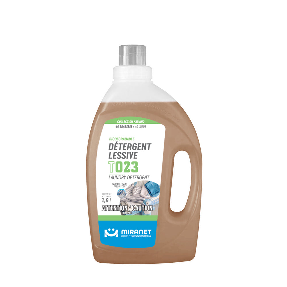 détergent à lessive parfum frais biodégradable 1,6L T023 Miranet