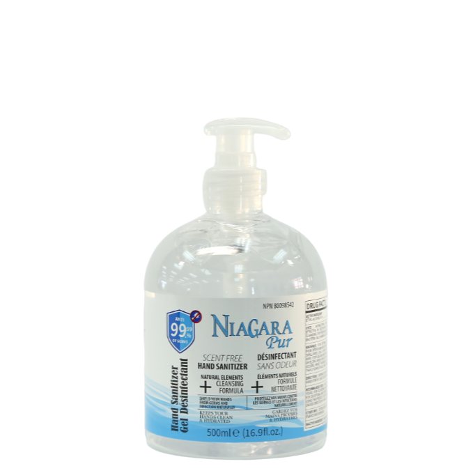 Odourless Hand Sanitiser – Gel 500ml – Niagara