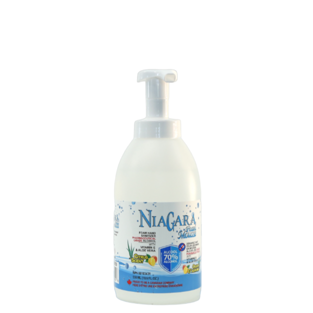 Désinfectant pour les mains avec aloe vera – En mousse 550ml – Niagara
