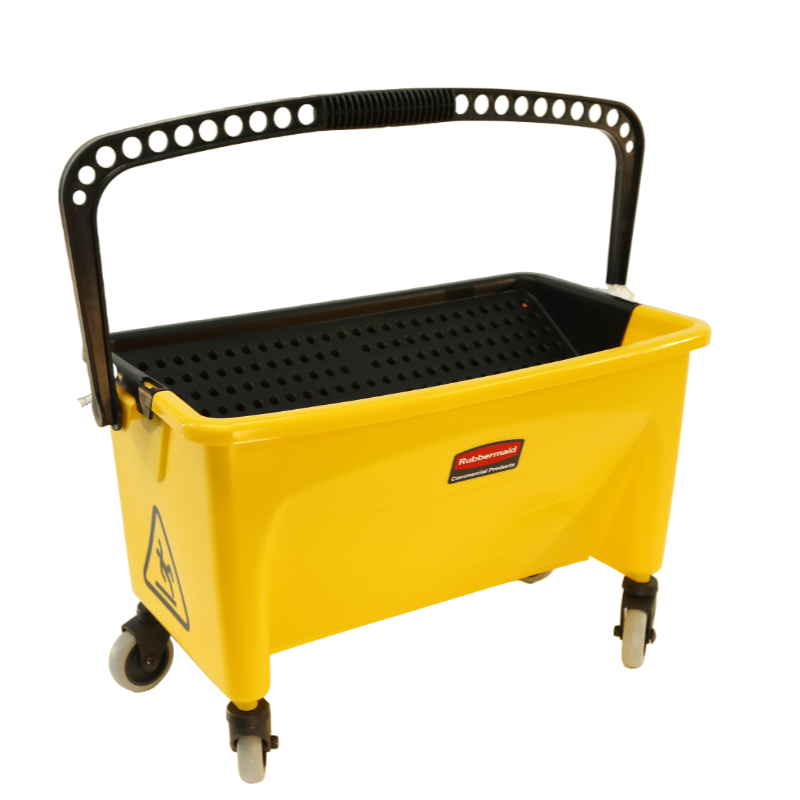 Seau avec grille essoreuse, sans couvercle, jaune - Rubbermaid