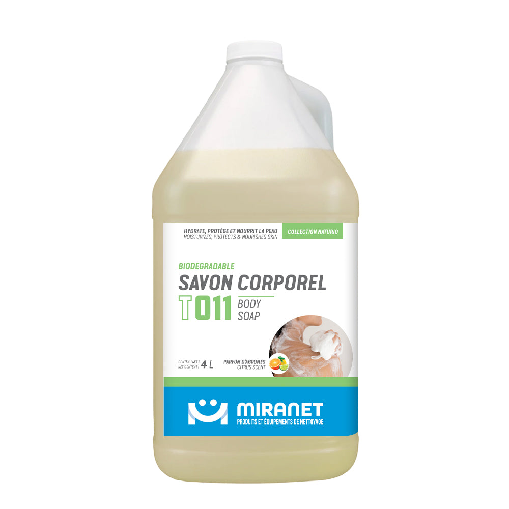 savon corporel biodégradable collection naturio parfum d'agrumes 4l miranet