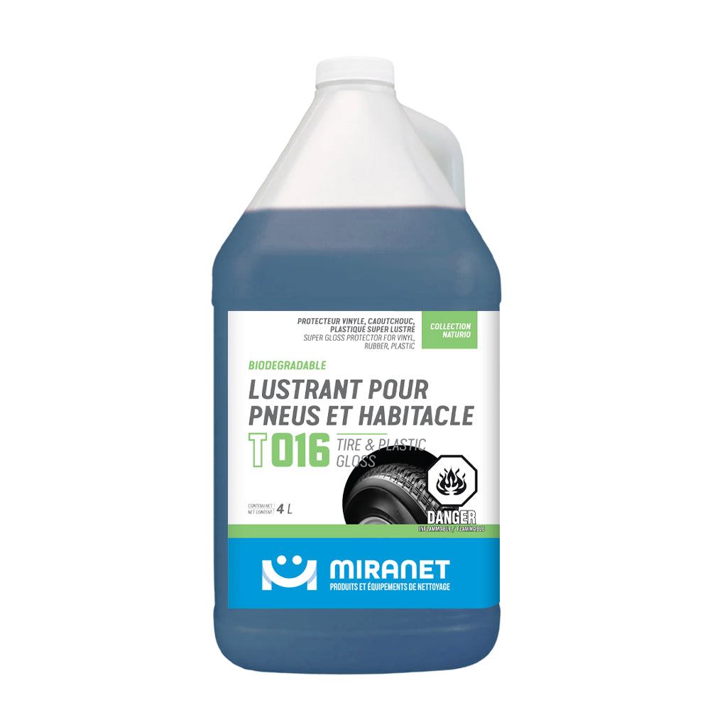 Lustrant pour pneus et habitacle biodégradable collection naturio 4L T016