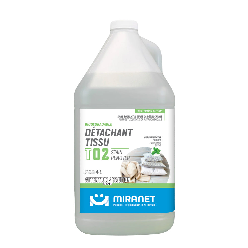 détachant à tissu parfum menthe poivrée t02 biodégradable 4L miranet