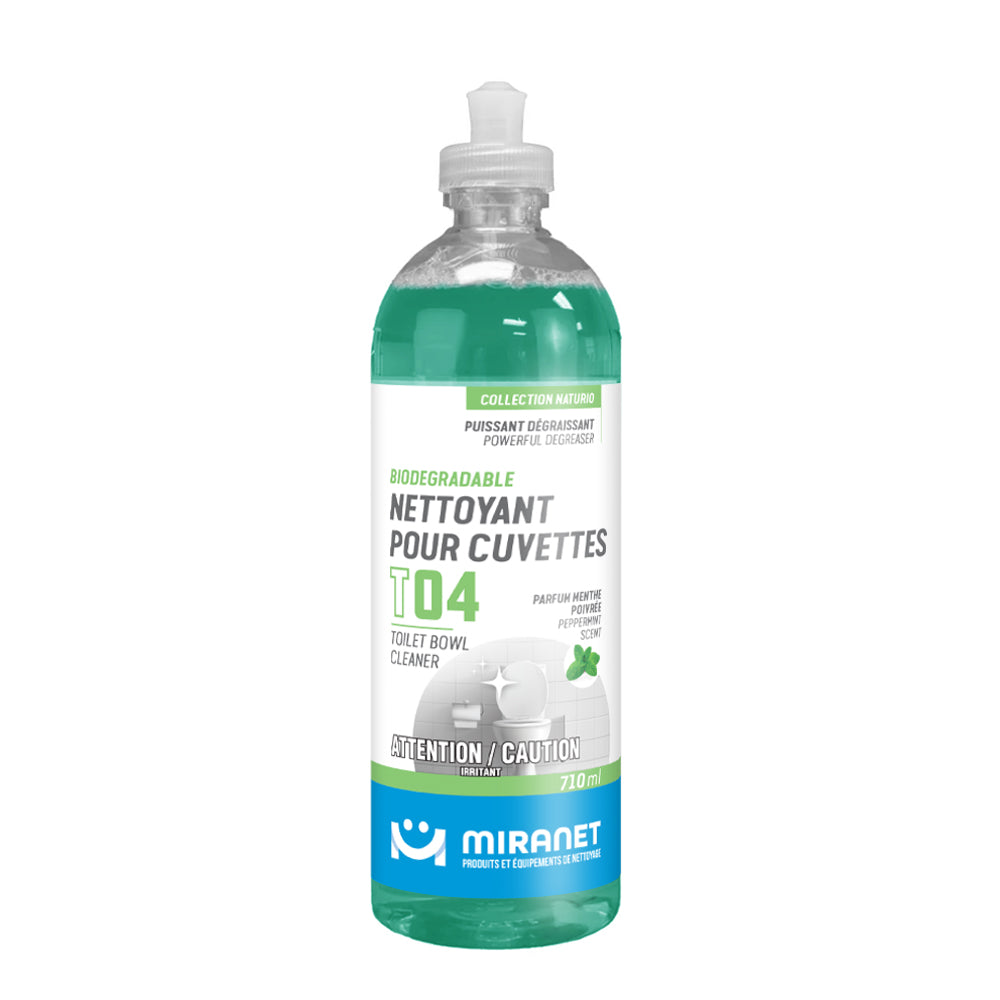 nettoyant cuvette t04 biodégradable puissant dégraissant parfum menthe poivrée 710ml