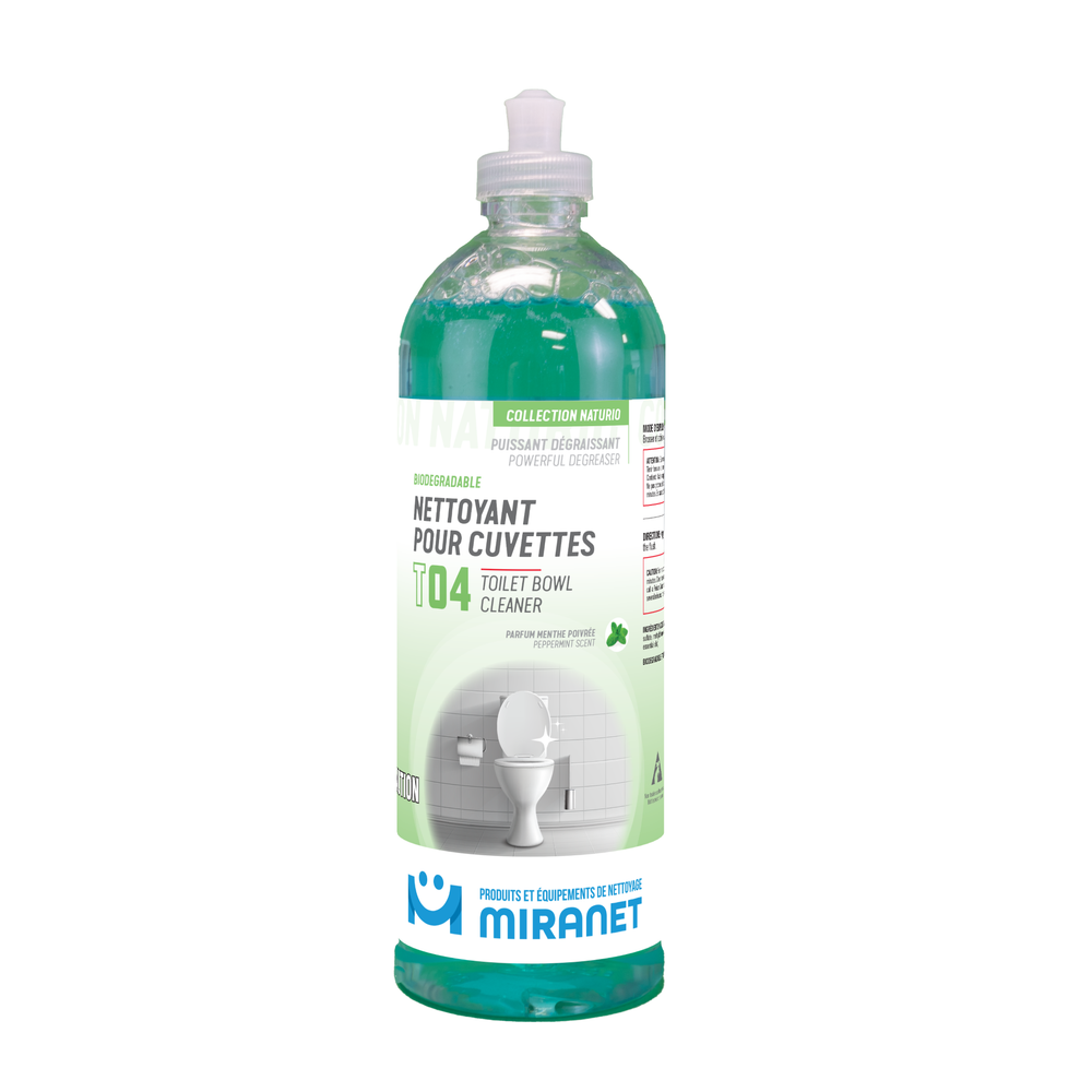 nettoyant cuvette t04 biodégradable puissant dégraissant parfum menthe poivrée