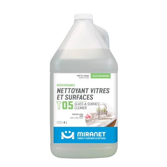Nettoyant pour vitres surfaces bio parfum floral rosé T05 4L