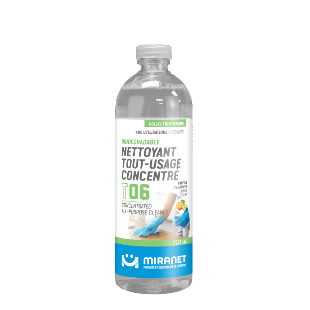 nettoyant tout-usage concentré t06 biodégradable parfum agrumes 710ml miranet