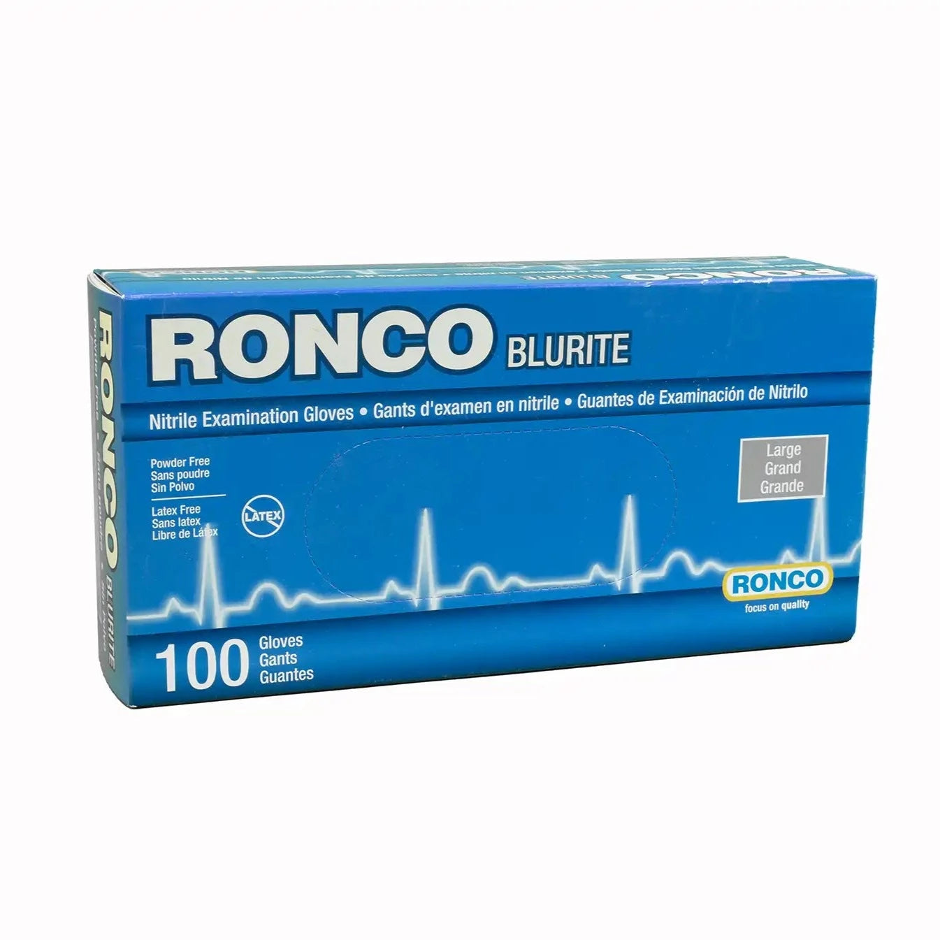Blurite Nitrile Gloves - Large, 100/box - RONCO