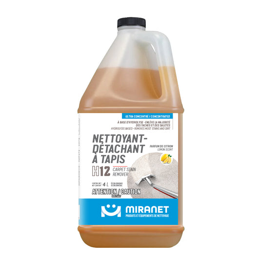 Nettoyant détachant tapis H12 base hydrolyse contre tache et saleté Miranet 4L