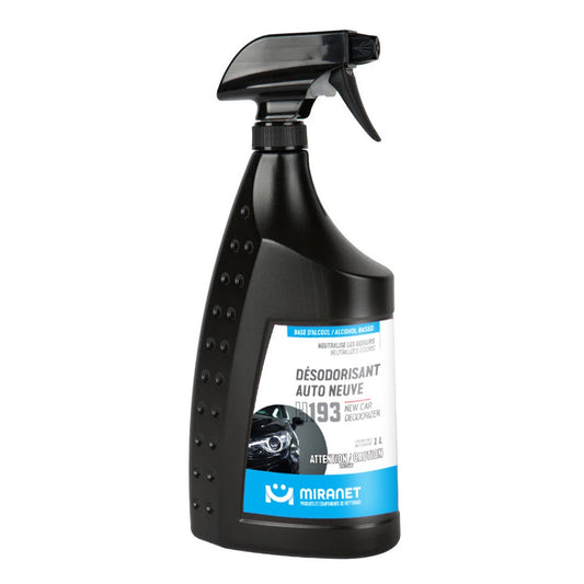 désodorisant auto neuve neutralisant d'odeur h193 base alcool format 1l miranet