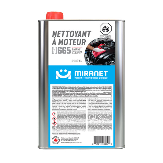 nettoyant moteur dissoue graisse huile h665 4l miranet