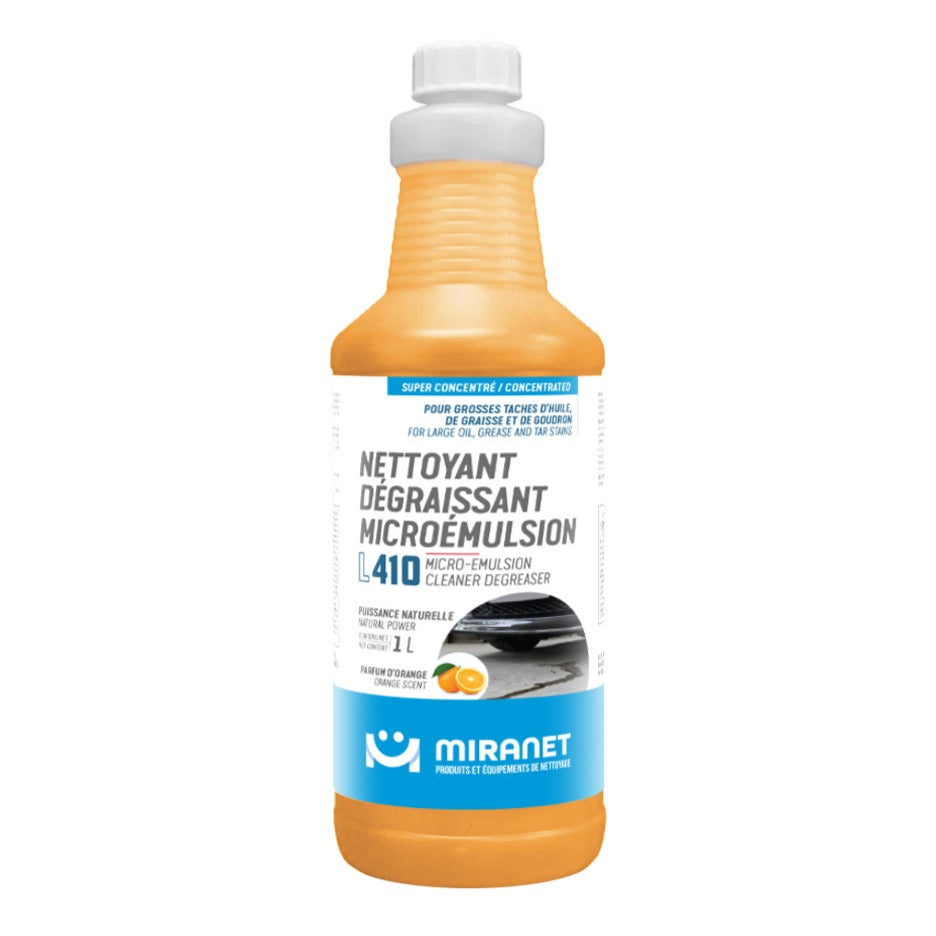 Nettoyant dégraissant microémulsion super concentré parfum orange 1L L410 Miranet