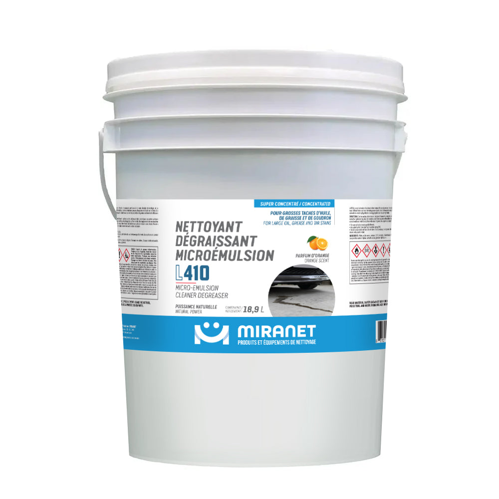 Nettoyant dégraissant microémulsion super concentré parfum orange 20L L410 Miranet