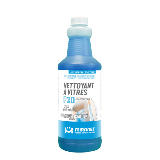 Nettoyant vitres miroirs 15% alcool 1L P20 Miranet prêt utilisation