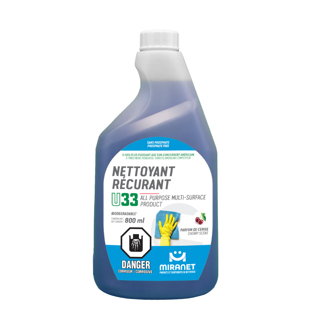 Nettoyant récurant 5x plus puissant sans phosphate 800ml U33 Miranet