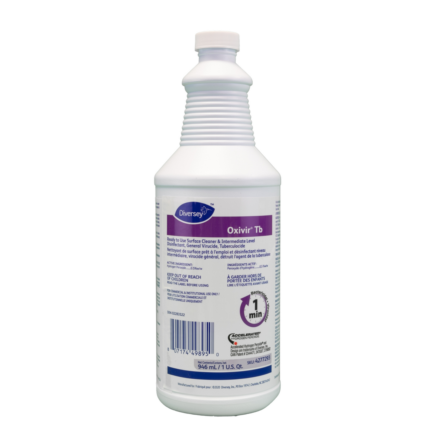 nettoyant désinfectant surface prêt emploi oxivirtb diversey 946ml