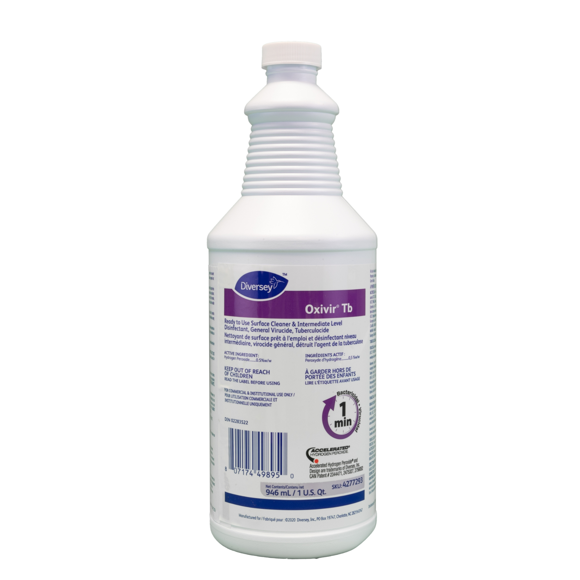 nettoyant désinfectant surface prêt emploi oxivirtb diversey 946ml