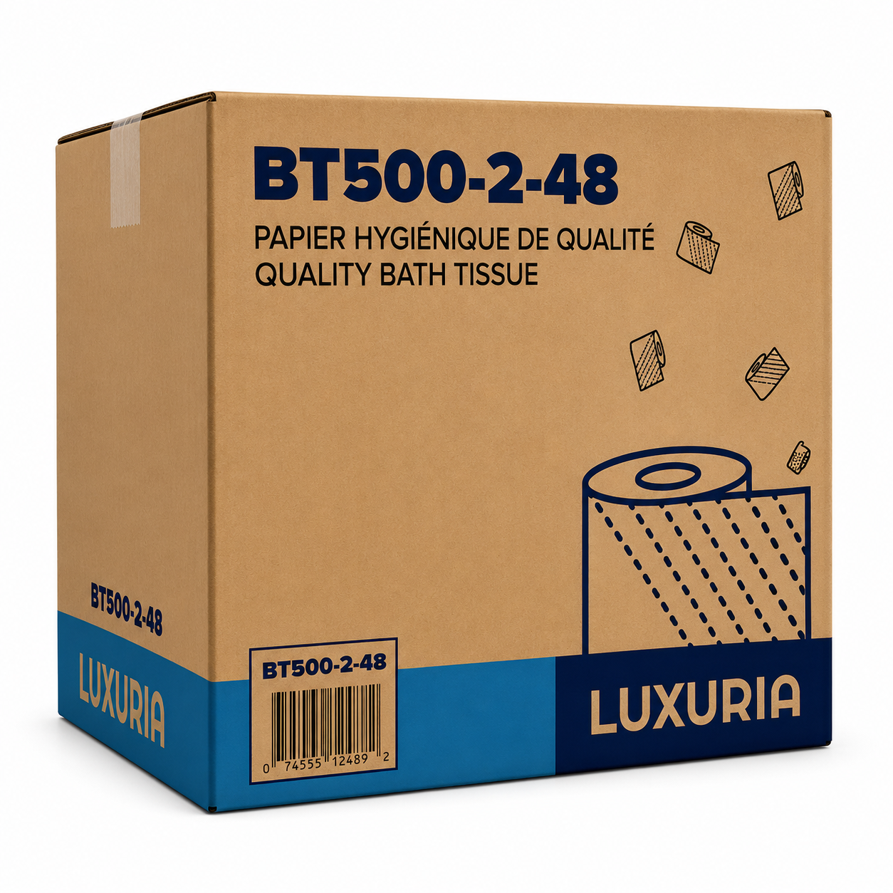 Luxuria papier hygiénique rouleau 48x500 feuilles 2 plis - BT500