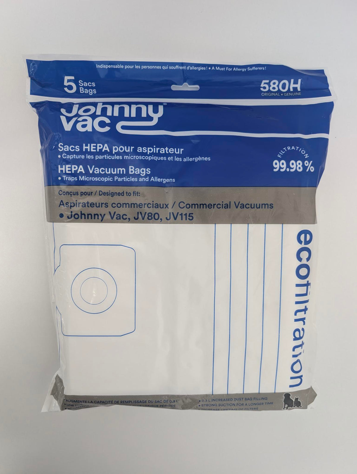 Hepa microfilter bags for JV80, JV115 vacuum cleaner - Pack of 5