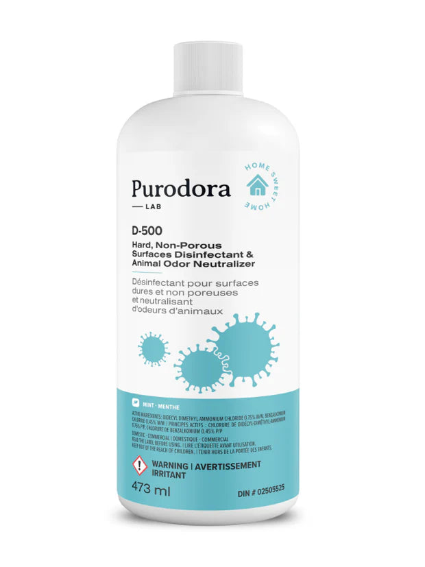 Désinfectant et neutralisant d'odeurs d'animaux à diluer (D-500) (3 formats) - Purodora