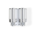 distributeur mural double douche savon shampoing revitalisant aviva chrome gris
