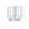 Distributeur mural double douche savon shampoing gris satin aviva revitalisant