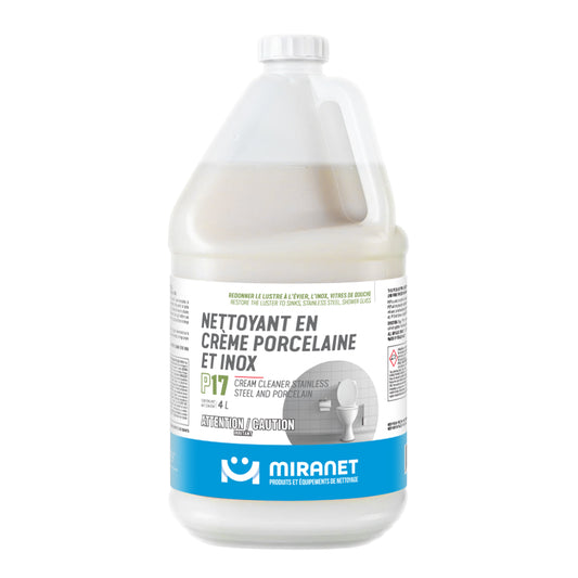 Miranet nettoyant en crème porcelaine inox vitre douche calcaire P17 4L